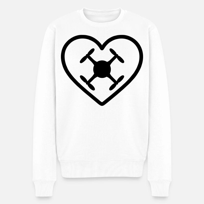Quadricoptère Heart Drone - Pull Premium bio Homme - blanc