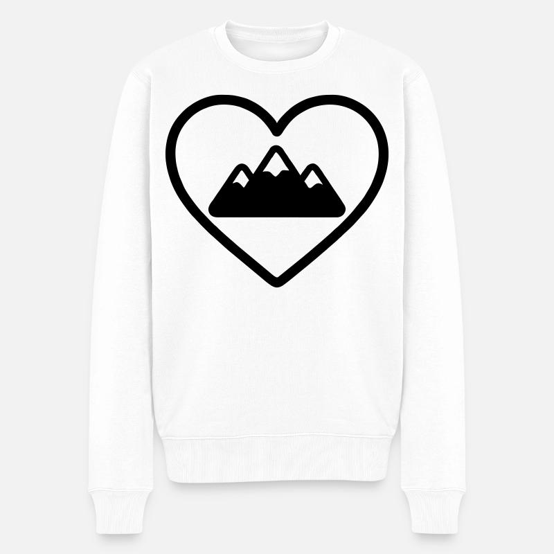 Bergherz - Männer Premium Bio Pullover - Weiß