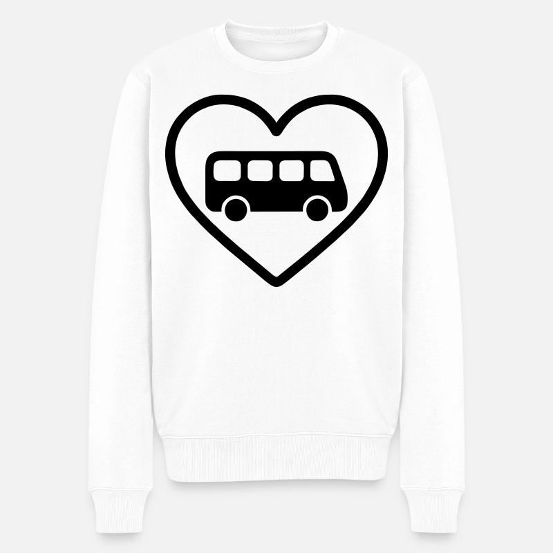 Chauffeur de bus Heart - Pull Premium bio Homme - blanc
