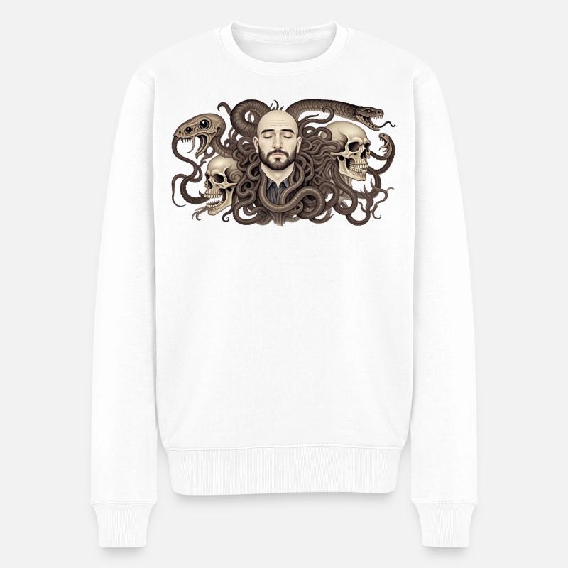 THE DAMNED #5 – dunkle Hölle - Männer Premium Bio Pullover - Weiß