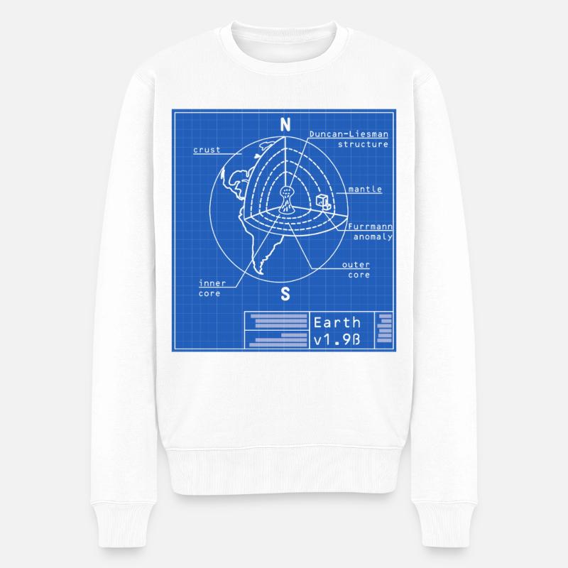 Blaupause Erde v1.9ß - Männer Premium Bio Pullover - Weiß