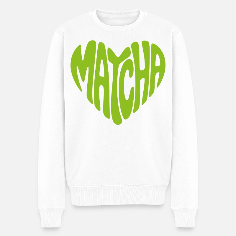 Forme de cœur matcha - Pull Premium bio Homme - blanc