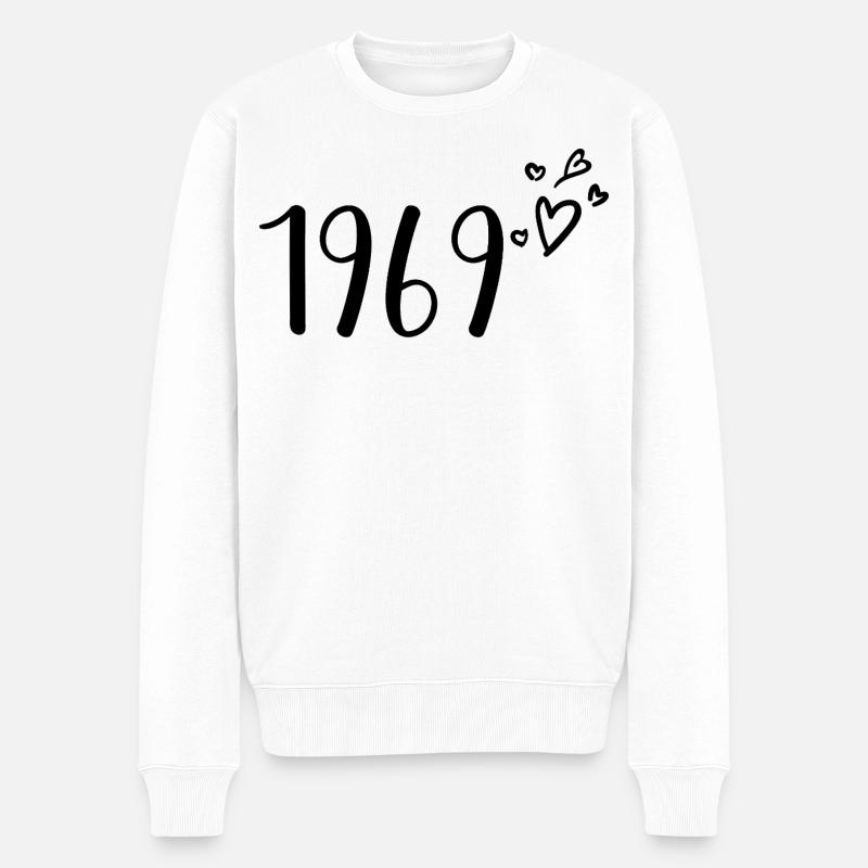 1969 - Männer Premium Bio Pullover - Weiß