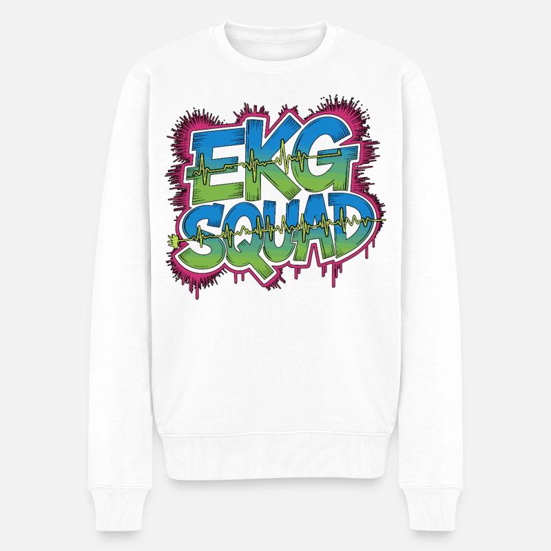 Cardiac Tech EKG Squad Pacemaker Technician - Männer Premium Bio Pullover - Weiß