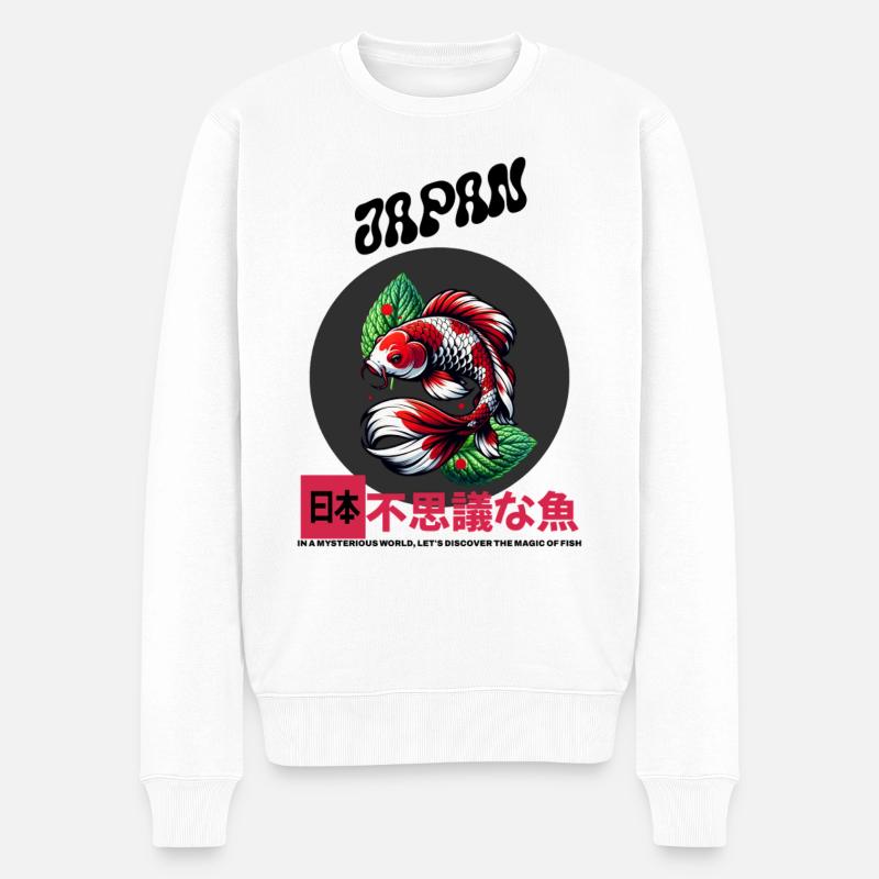 KoiFisch Kreislook - Männer Premium Bio Pullover - Weiß