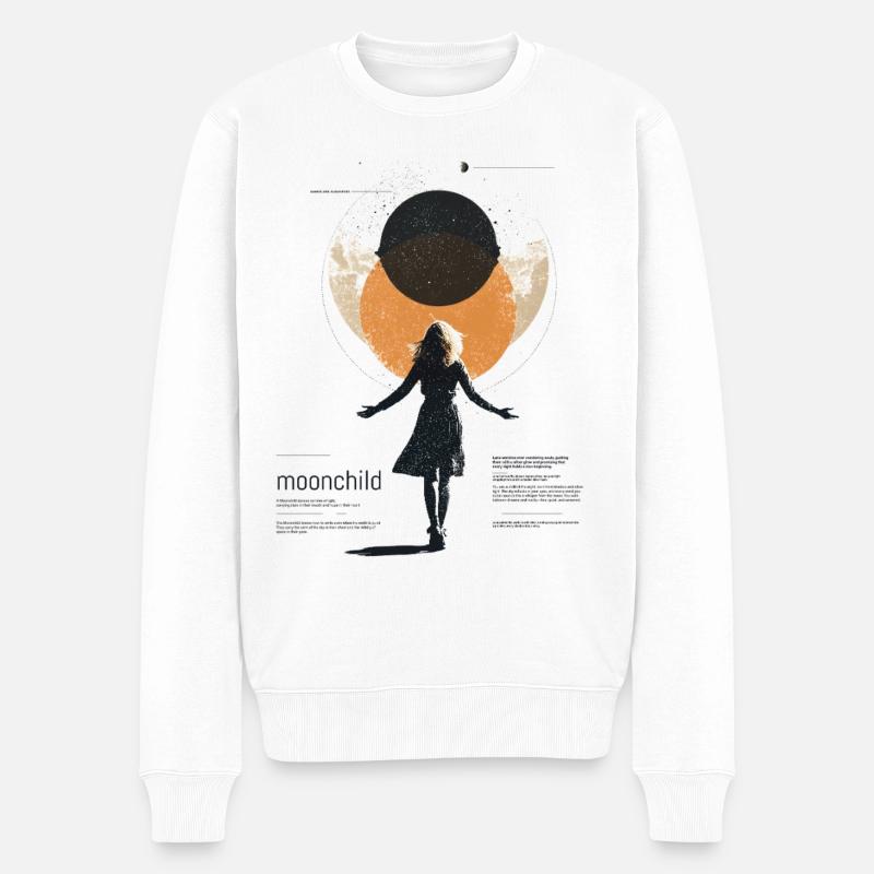 Mondscheinkind im Traumkreis - Männer Premium Bio Pullover - Weiß