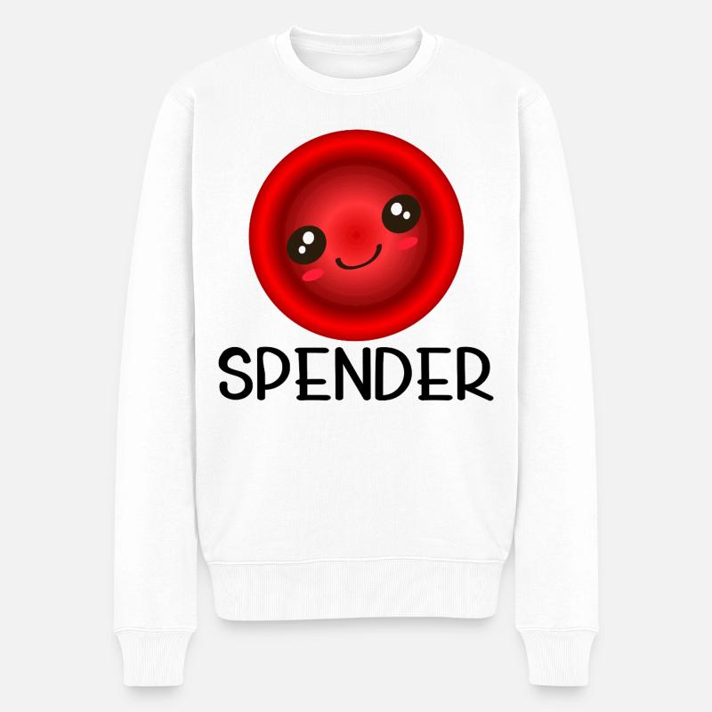 Rote Blutzellen Blutspende Spender - Männer Premium Bio Pullover - Weiß