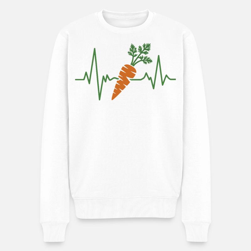 Karotte im Lebensrhythmus - Männer Premium Bio Pullover - Weiß