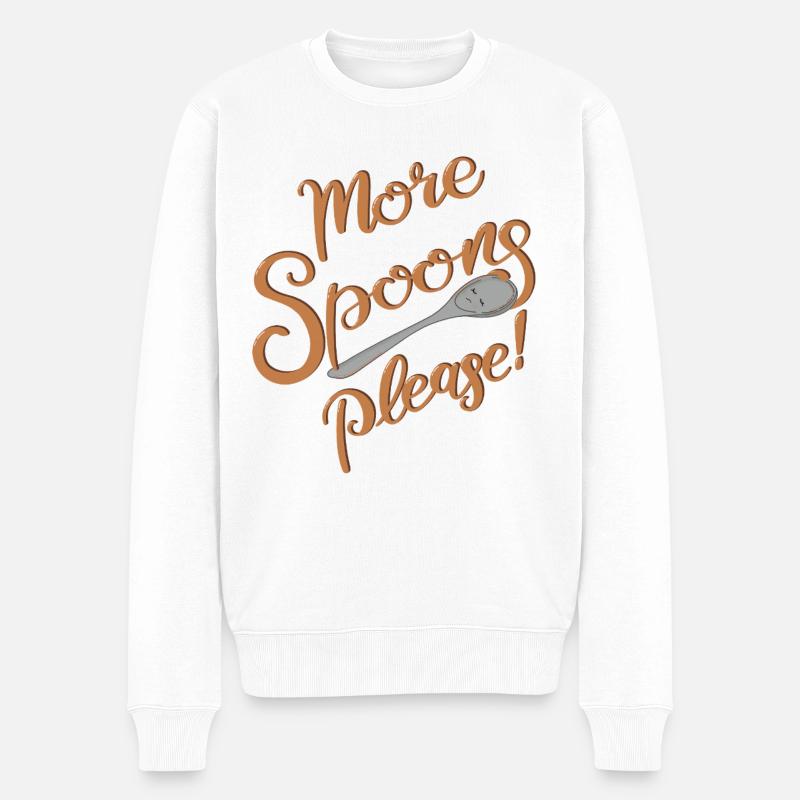 More Spoons please! - Männer Premium Bio Pullover - Weiß