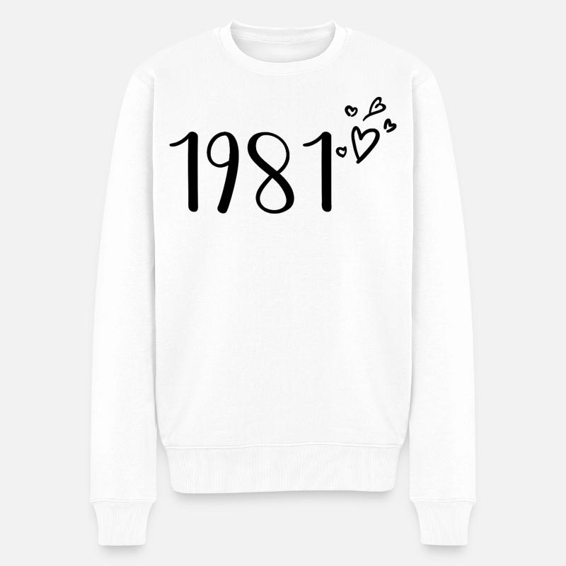 1981 - Männer Premium Bio Pullover - Weiß