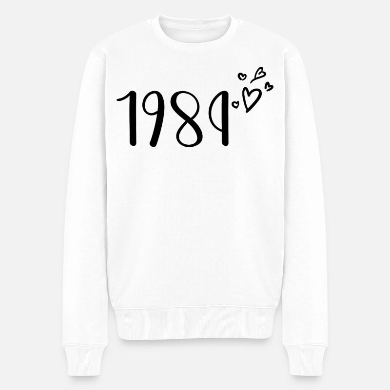 1984 - Männer Premium Bio Pullover - Weiß