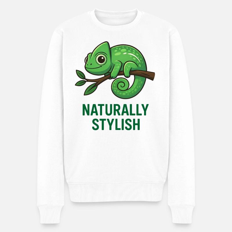 Caméléon élégant - Pull Premium bio Homme - blanc