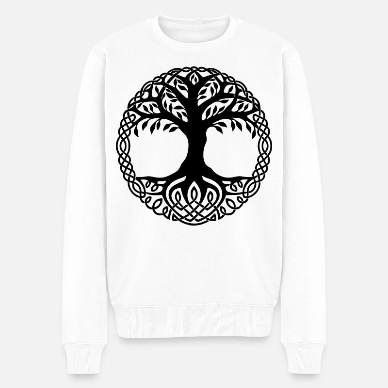Baum des Lebens - Männer Premium Bio Pullover - Weiß