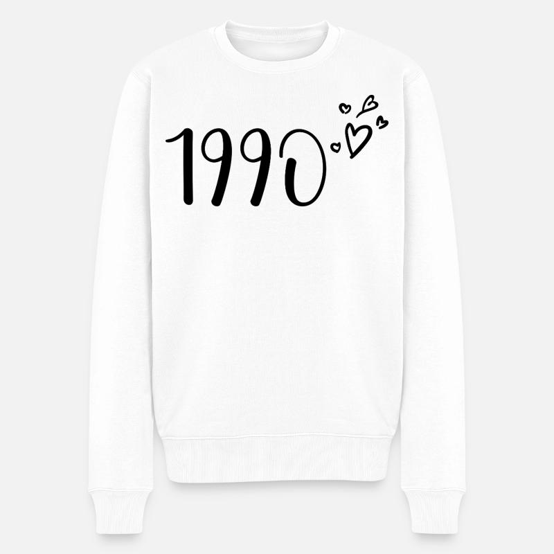 1990 - Männer Premium Bio Pullover - Weiß