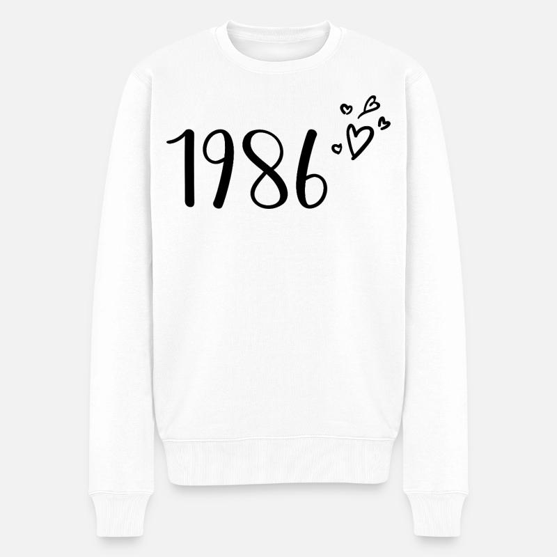 1986 - Männer Premium Bio Pullover - Weiß