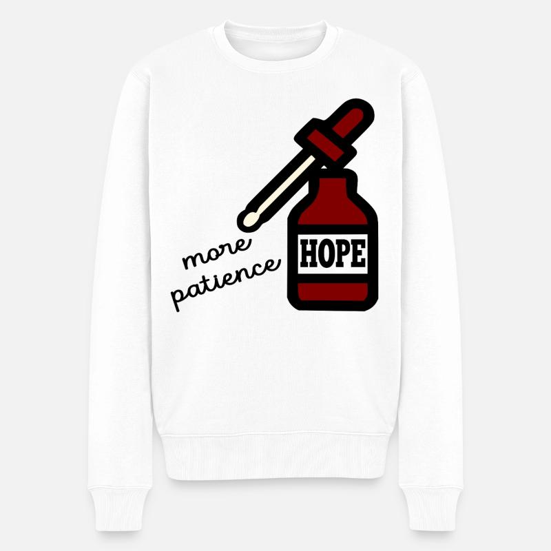 Hoffnung Geduld - Männer Premium Bio Pullover - Weiß
