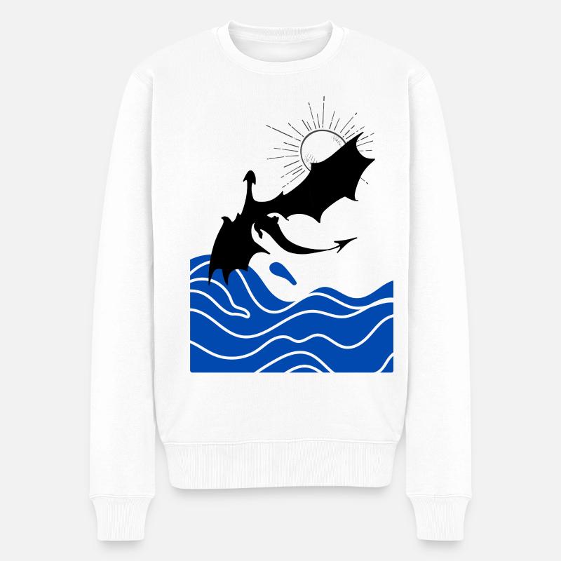 Dragon One - Männer Premium Bio Pullover - Weiß