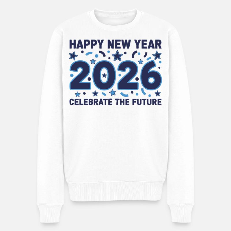 Bonne année 2026 Célébrez l’avenir - Pull Premium bio Homme - blanc