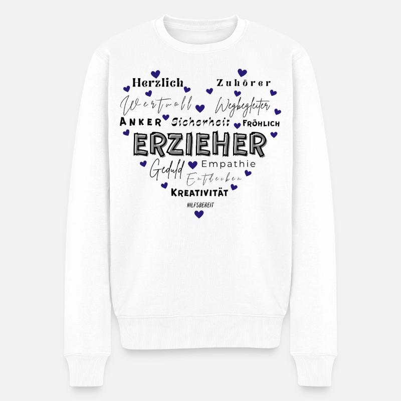 Geschenk Erzieher - Männer Premium Bio Pullover - Weiß