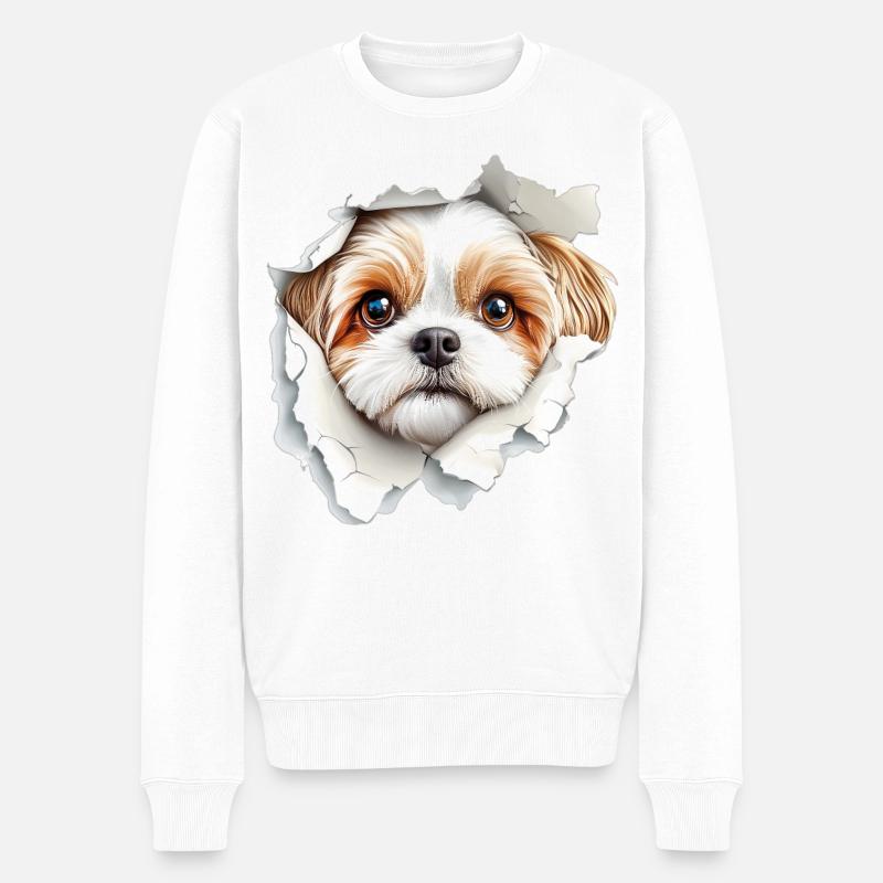 Shih Tzu - Männer Premium Bio Pullover - Weiß