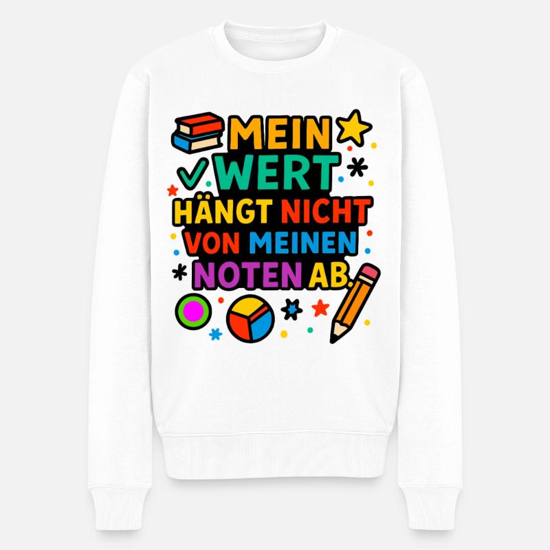 Ma valeur compte, pas mes notes - Pull Premium bio Homme - blanc