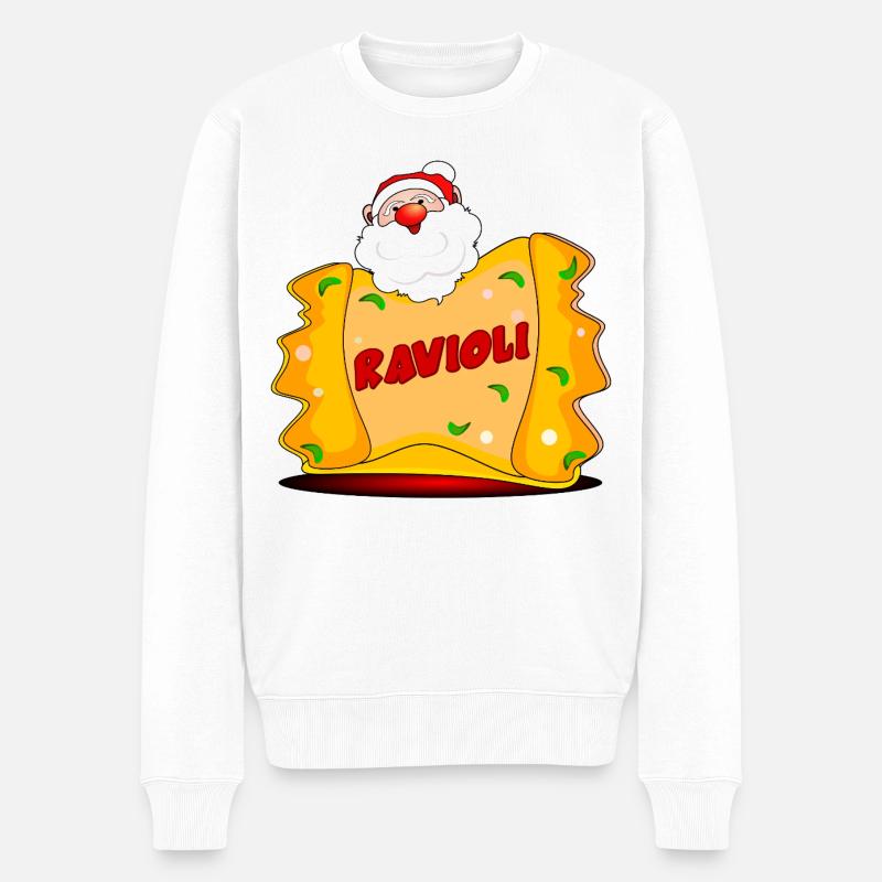 Natale Ravioli - Männer Premium Bio Pullover - Weiß