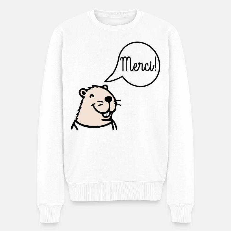 Danke, Capybara. - Männer Premium Bio Pullover - Weiß