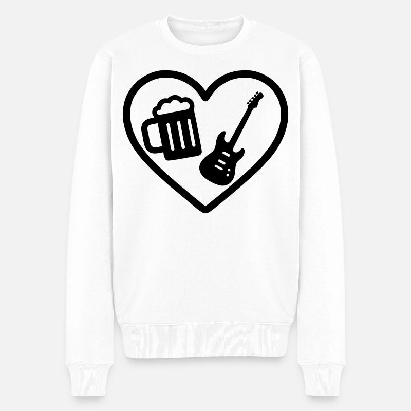 Bière Heart Rock - Pull Premium bio Homme - blanc
