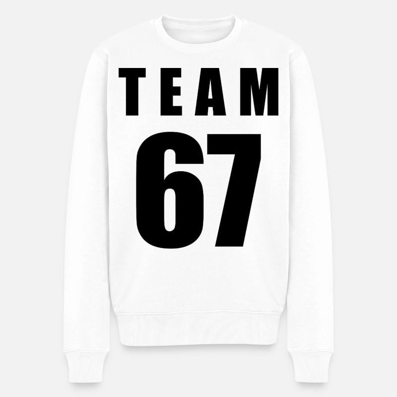 Team 67 - Männer Premium Bio Pullover - Weiß