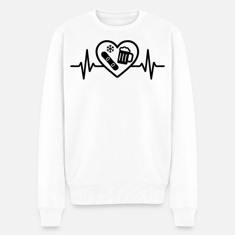Bière de snowboard Heart - Pull Premium bio Homme - blanc