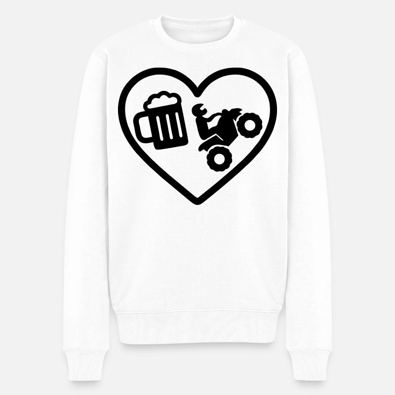 Bière Heart Quad - Pull Premium bio Homme - blanc