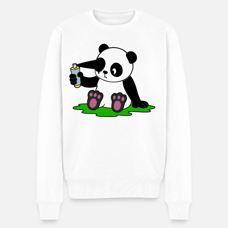 DIY-Panda - Männer Premium Bio Pullover - Weiß
