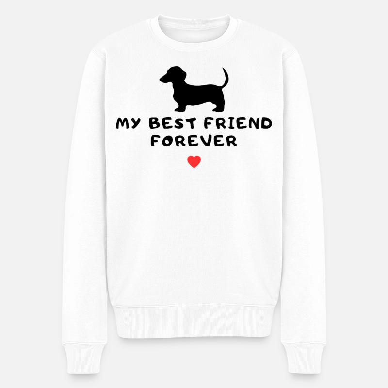 Dackel Dachshund - Männer Premium Bio Pullover - Weiß