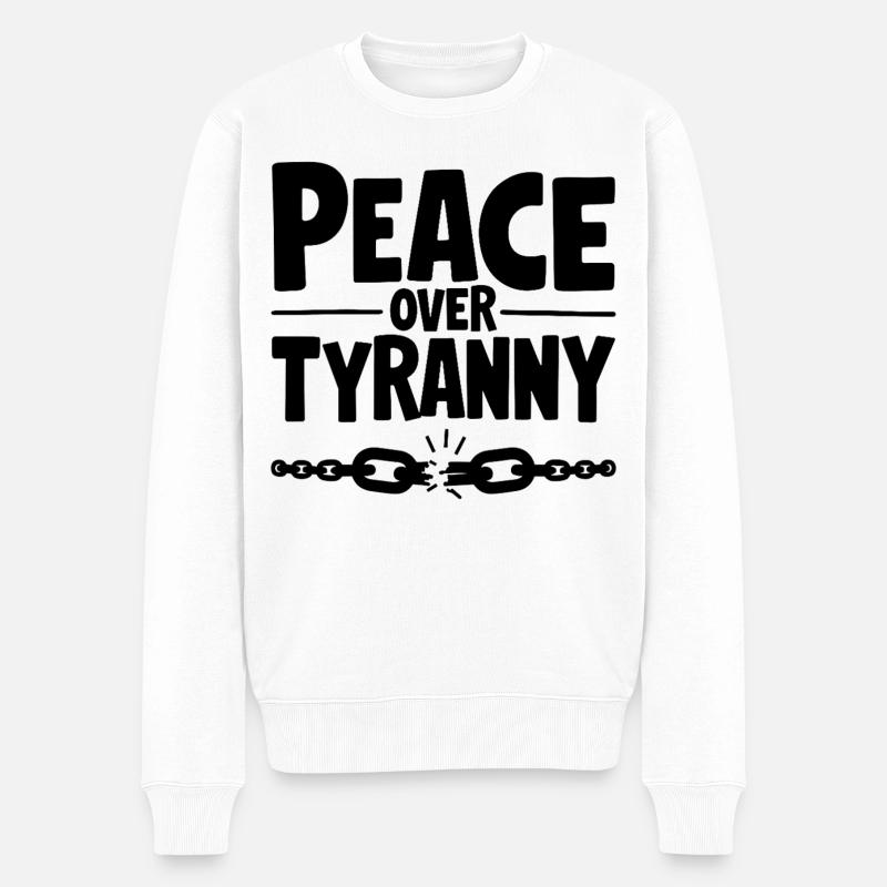 Peace Over Tyranny Kette zerbricht - Männer Premium Bio Pullover - Weiß