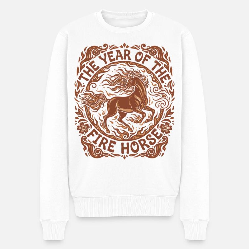Year Of The Fire Horse Celebration-Design - Männer Premium Bio Pullover - Weiß