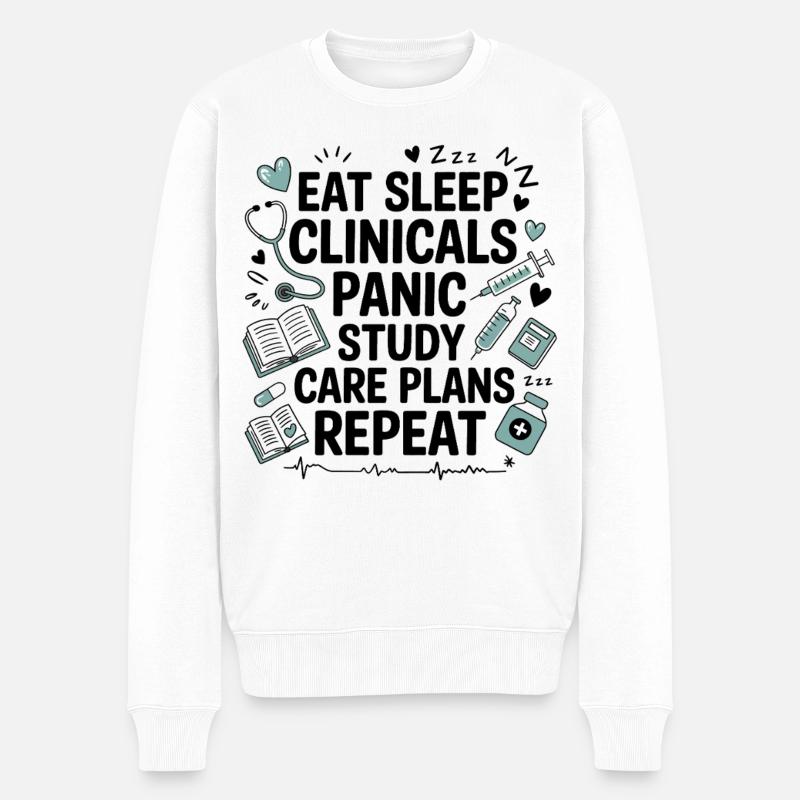 Medizinische Lernliebe Motiv - Männer Premium Bio Pullover - Weiß