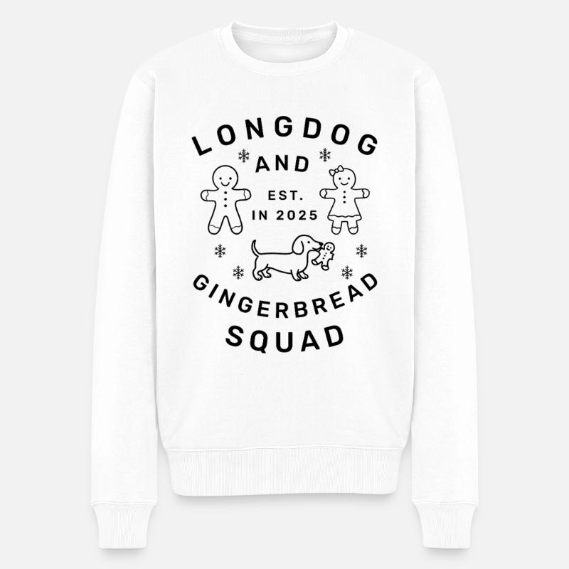 Longdog and Gingerbread Squad | Dackel - Männer Premium Bio Pullover - Weiß