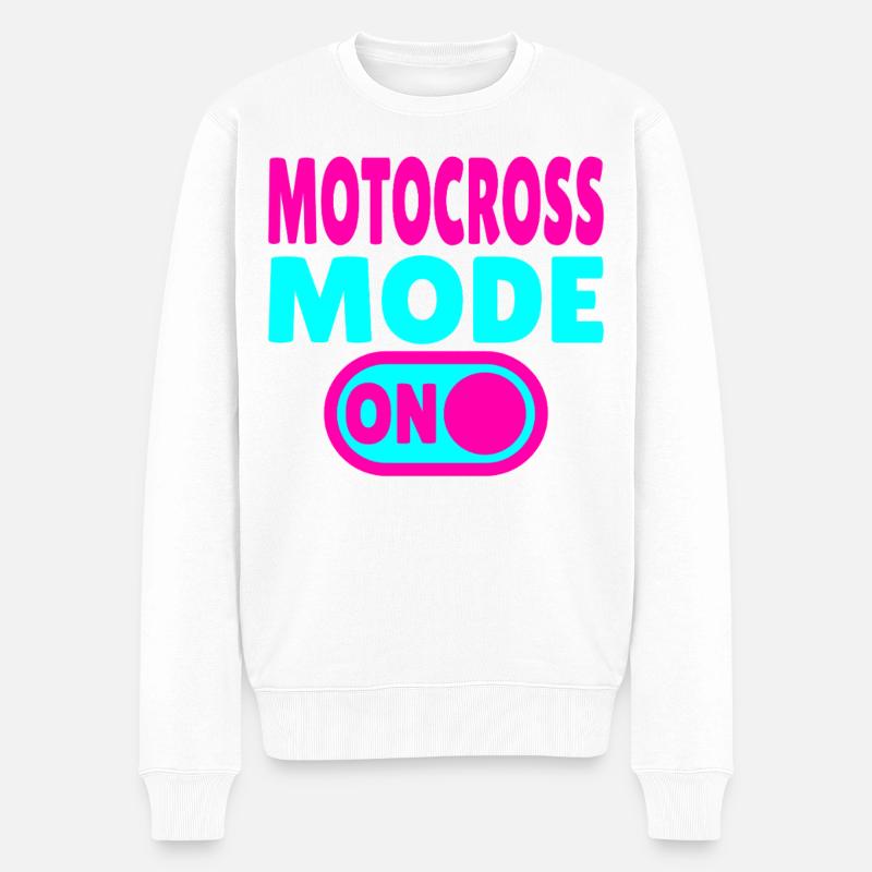 Motocross Mode ON – Dirt & Adrenalin - Männer Premium Bio Pullover - Weiß