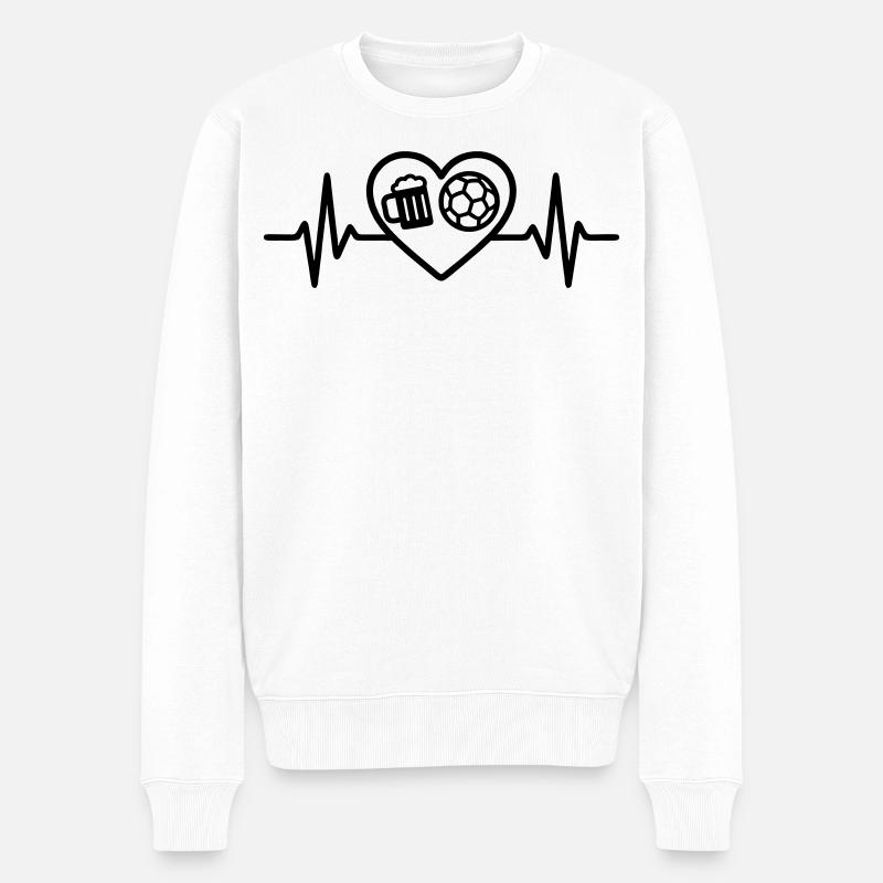 Herz Handball Bier - Männer Premium Bio Pullover - Weiß