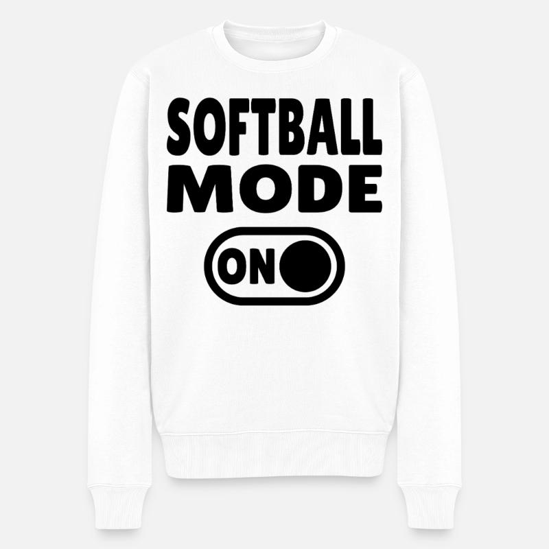 Softball Mode ON - Männer Premium Bio Pullover - Weiß