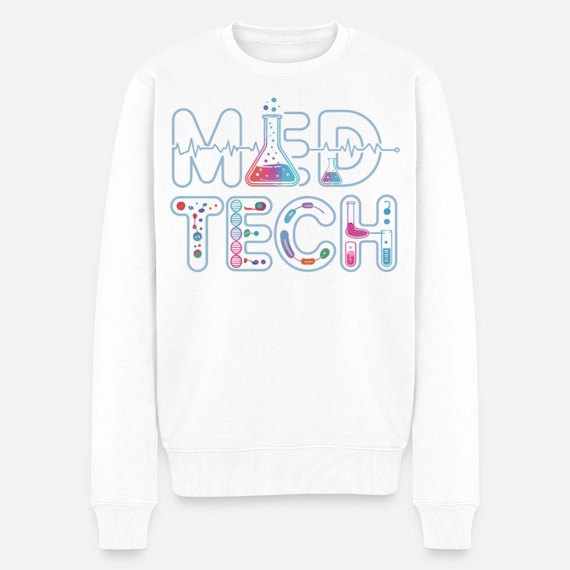 MedTech Labor Neon Wissenschaftsdesign - Männer Premium Bio Pullover - Weiß