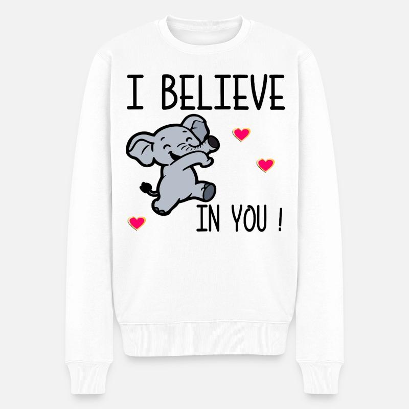 Motivation – Ich glaube an dich - Männer Premium Bio Pullover - Weiß