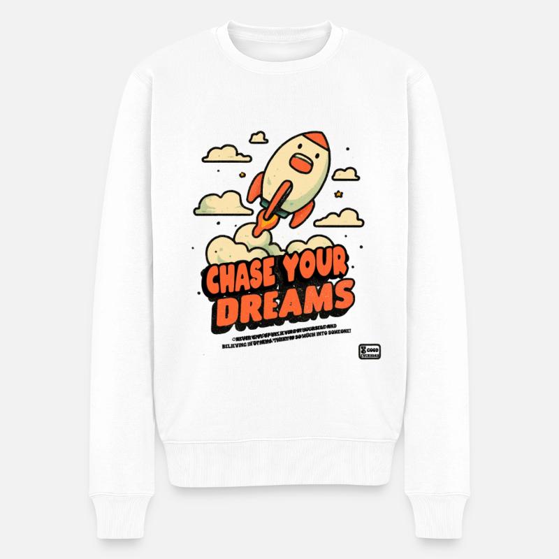 Chase your Dreams - Männer Premium Bio Pullover - Weiß