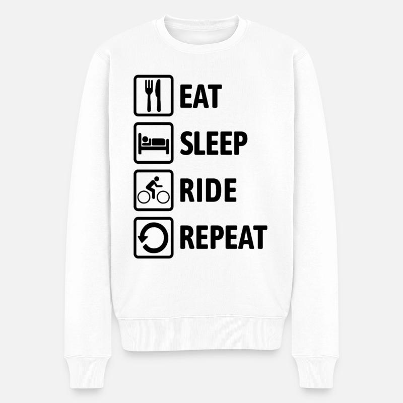 Manger Dormir Répéter - Cyclisme - Pull Premium bio Homme - blanc