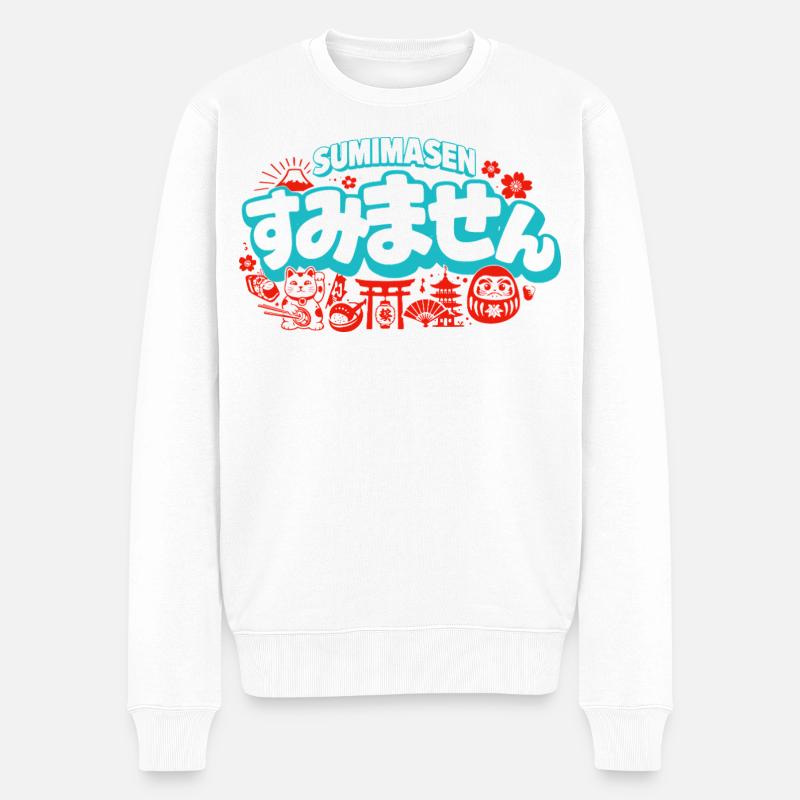 Sumimasen - Männer Premium Bio Pullover - Weiß