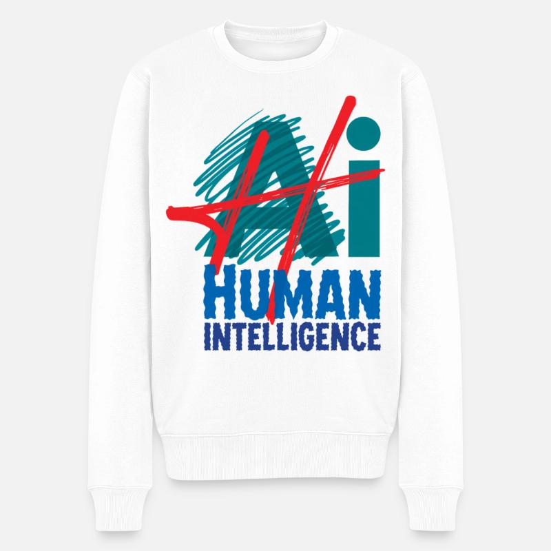 HUMAN INTELLIGENCE #1 - lets' talk - Pull Premium bio Homme - blanc