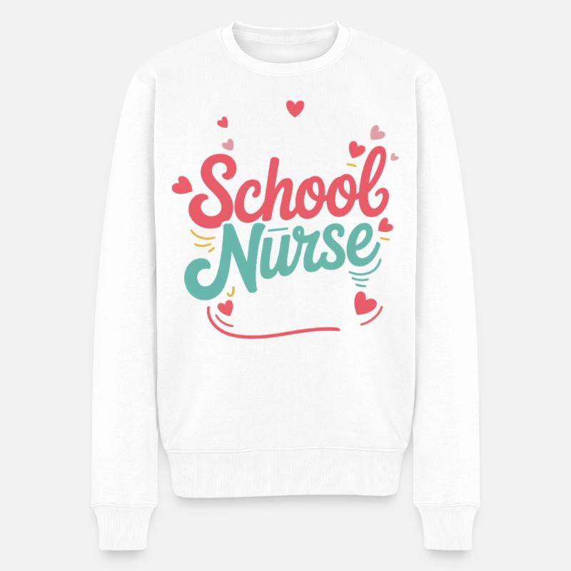 Best School Nurse Ever - Männer Premium Bio Pullover - Weiß