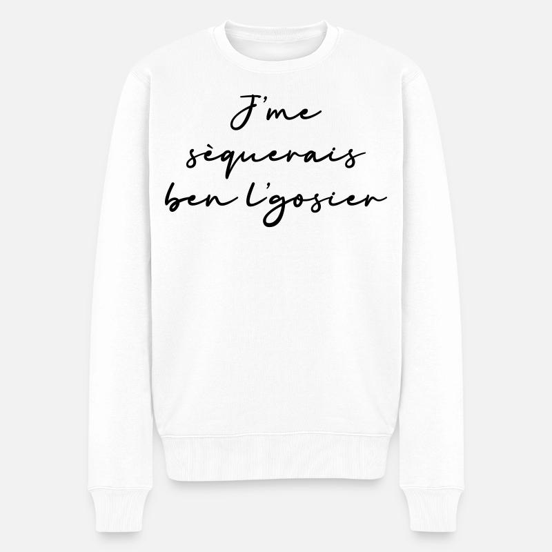 Ich würde mir den Hals lutschen - Männer Premium Bio Pullover - Weiß