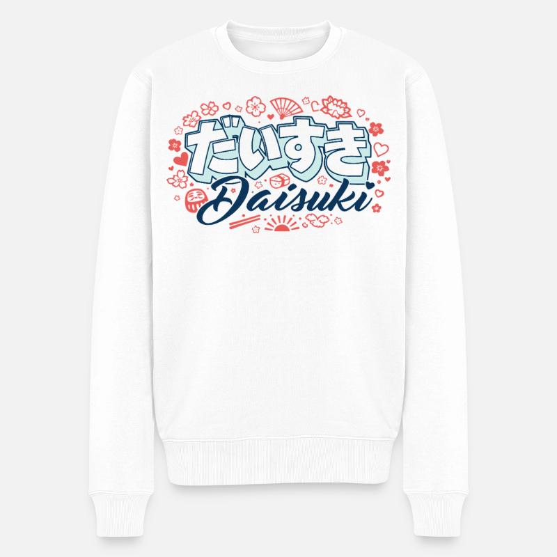 Daisuki - Männer Premium Bio Pullover - Weiß