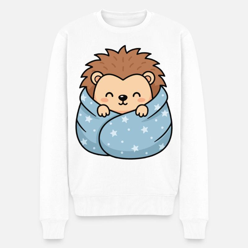 Sternen-Igel Kuscheln - Männer Premium Bio Pullover - Weiß